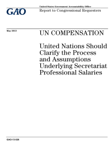 UN COMPENSATION United Nations Should Clarify the Process and Assumptions
