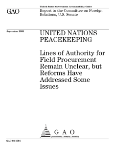 GAO UNITED NATIONS PEACEKEEPING Lines of Authority for