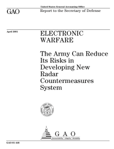 GAO ELECTRONIC WARFARE The Army Can Reduce