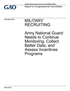 MILITARY RECRUITING Army National Guard Needs to Continue