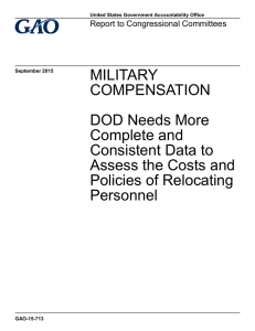 MILITARY COMPENSATION DOD Needs More Complete and