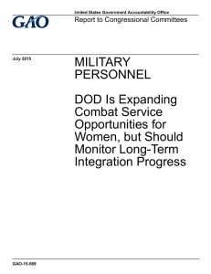 MILITARY PERSONNEL DOD Is Expanding Combat Service