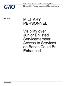 MILITARY PERSONNEL Visibility over Junior Enlisted