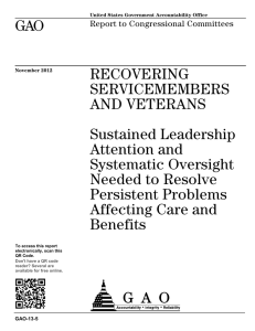 GAO RECOVERING SERVICEMEMBERS AND VETERANS