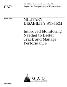 GAO MILITARY DISABILITY SYSTEM Improved Monitoring