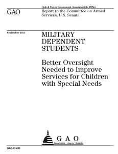 GAO MILITARY DEPENDENT STUDENTS