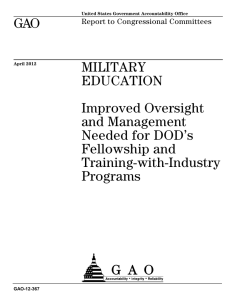 GAO MILITARY EDUCATION Improved Oversight