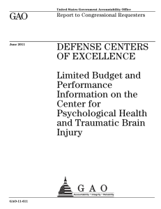 GAO DEFENSE CENTERS OF EXCELLENCE Limited Budget and