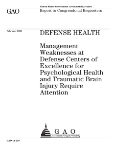 GAO DEFENSE HEALTH Management Weaknesses at
