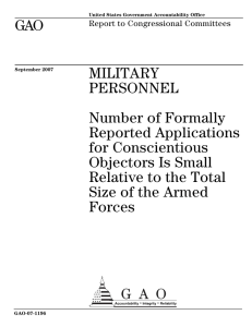 GAO MILITARY PERSONNEL Number of Formally
