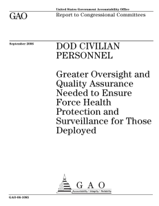 GAO DOD CIVILIAN PERSONNEL Greater Oversight and