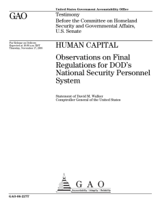 GAO HUMAN CAPITAL Observations on Final Regulations for DOD’s