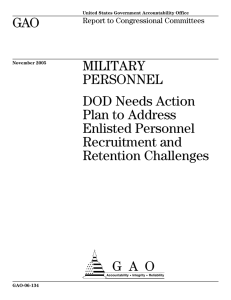 GAO MILITARY PERSONNEL DOD Needs Action