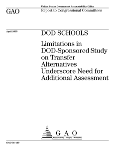 GAO DOD SCHOOLS Limitations in DOD-Sponsored Study