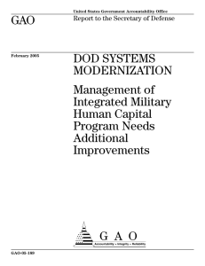 GAO DOD SYSTEMS MODERNIZATION Management of