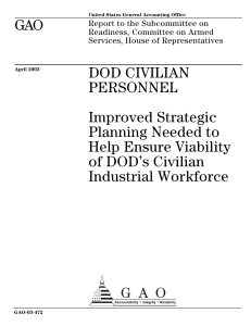 GAO DOD CIVILIAN PERSONNEL Improved Strategic