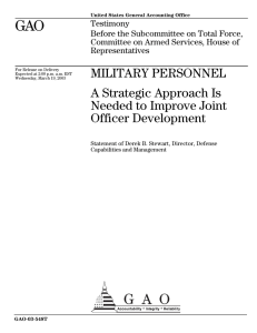 GAO  MILITARY PERSONNEL A Strategic Approach Is