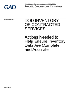 DOD INVENTORY OF CONTRACTED SERVICES Actions Needed to