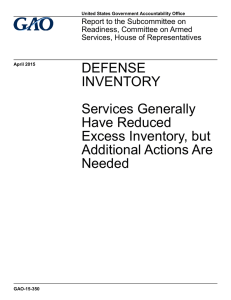 DEFENSE INVENTORY Services Generally Have Reduced