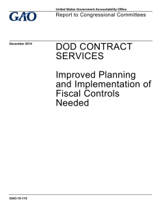 DOD CONTRACT SERVICES Improved Planning and Implementation of
