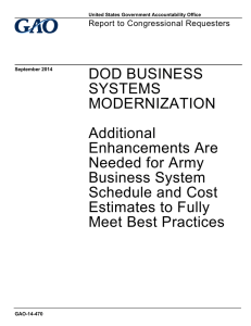 DOD BUSINESS SYSTEMS MODERNIZATION Additional