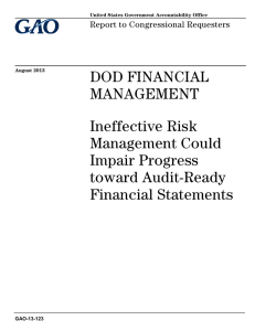 DOD FINANCIAL MANAGEMENT Ineffective Risk Management Could