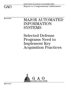 GAO MAJOR AUTOMATED INFORMATION SYSTEMS