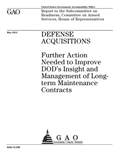 GAO DEFENSE ACQUISITIONS Further Action
