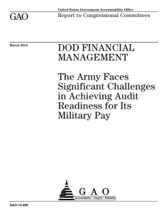 GAO DOD FINANCIAL MANAGEMENT The Army Faces