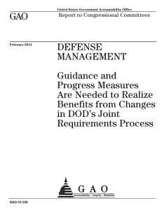 GAO DEFENSE MANAGEMENT Guidance and