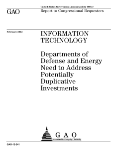 GAO INFORMATION TECHNOLOGY Departments of