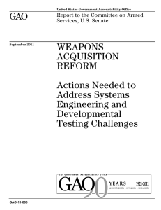 GAO WEAPONS ACQUISITION REFORM