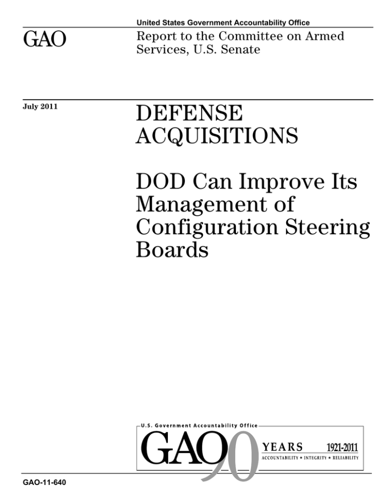 GAO DEFENSE ACQUISITIONS DOD Can Improve Its