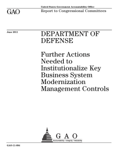 GAO DEPARTMENT OF DEFENSE Further Actions