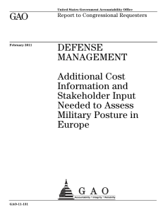 GAO DEFENSE MANAGEMENT Additional Cost