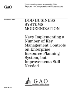 GAO DOD BUSINESS SYSTEMS MODERNIZATION