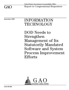 GAO INFORMATION TECHNOLOGY DOD Needs to