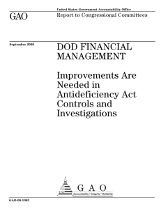 GAO DOD FINANCIAL MANAGEMENT Improvements Are