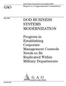 GAO DOD BUSINESS SYSTEMS MODERNIZATION