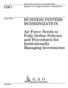 GAO BUSINESS SYSTEMS MODERNIZATION Air Force Needs to