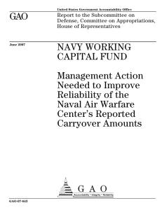 GAO NAVY WORKING CAPITAL FUND Management Action