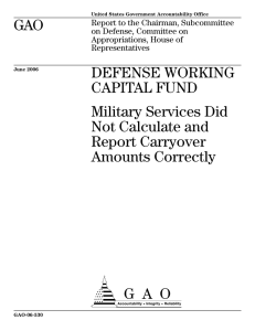 GAO DEFENSE WORKING CAPITAL FUND Military Services Did