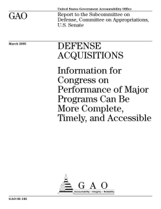 GAO DEFENSE ACQUISITIONS Information for
