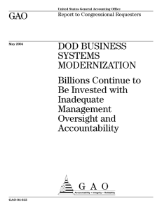 GAO DOD BUSINESS SYSTEMS MODERNIZATION