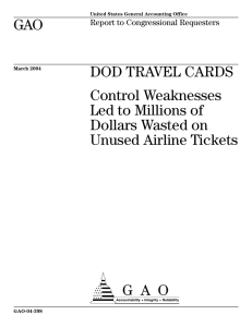 a GAO DOD TRAVEL CARDS Control Weaknesses