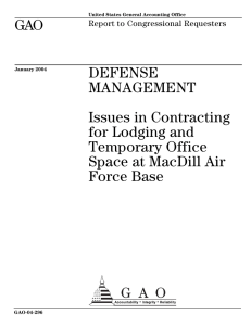 GAO DEFENSE MANAGEMENT Issues in Contracting
