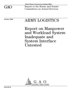 GAO ARMY LOGISTICS Report on Manpower and Workload System