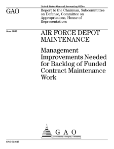 GAO AIR FORCE DEPOT MAINTENANCE Management