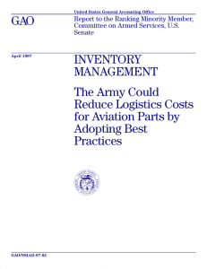 GAO INVENTORY MANAGEMENT The Army Could