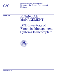 GAO FINANCIAL MANAGEMENT DOD Inventory of